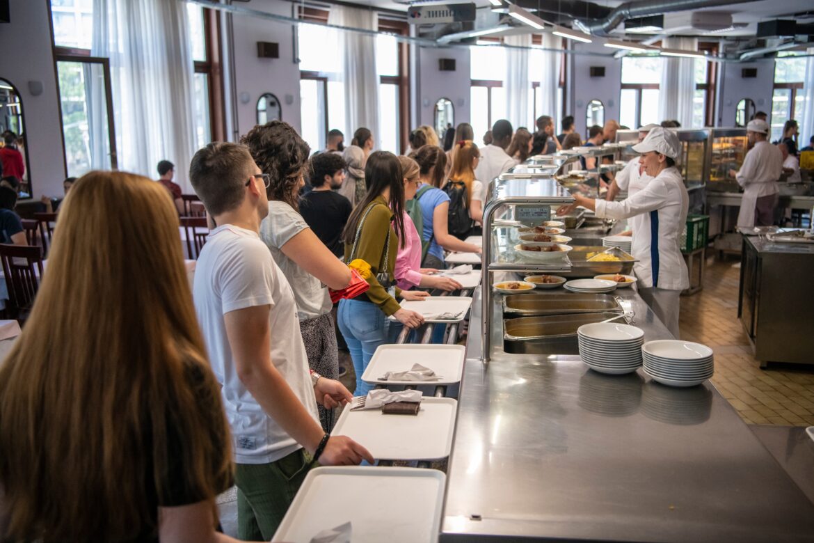 Students,Being,Served,Meal,In,School,Canteen.,Lunch,Break.,Education